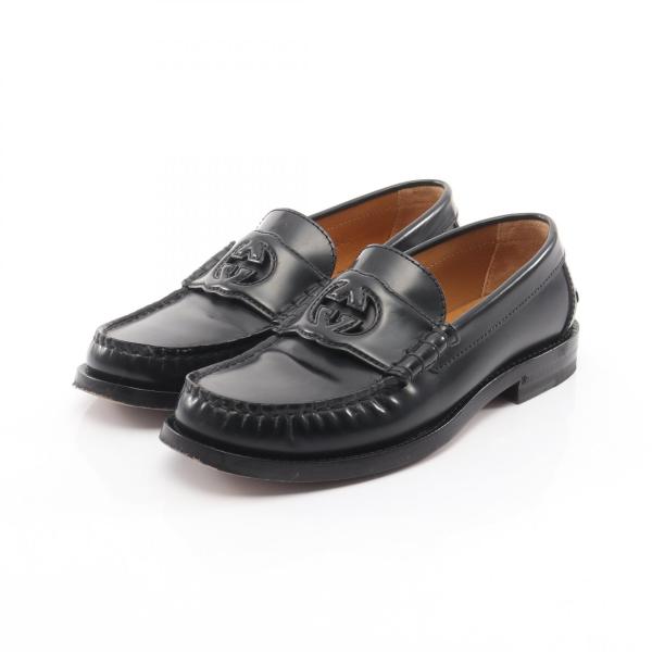 良品 GUCCI グッチ インターロッキング GG ロングブーツ 黒 レザー GUCCI（グッチ） インターロッキングG ブランドオフ レザー ローファー