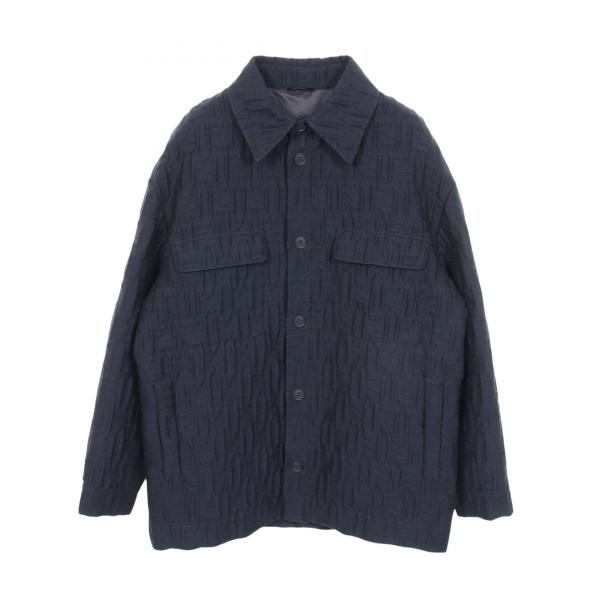 フェンディ FENDI FFエンボス シャツブルゾン 衣料品 アウター ウール ナイロン コットン / ポリエステル メンズ ネイビー系 FW1286AQMO 【中古】 FENDI（フェンディ） FFエンボス シャツブルゾン ブランドオフ ウール