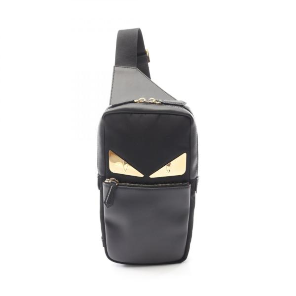 美品 FENDI モンスター バグズ レザー ナイロン ボディバッグ バッグ FENDI（フェンディ） モンスター バグズアイ ブランドオフ レザー