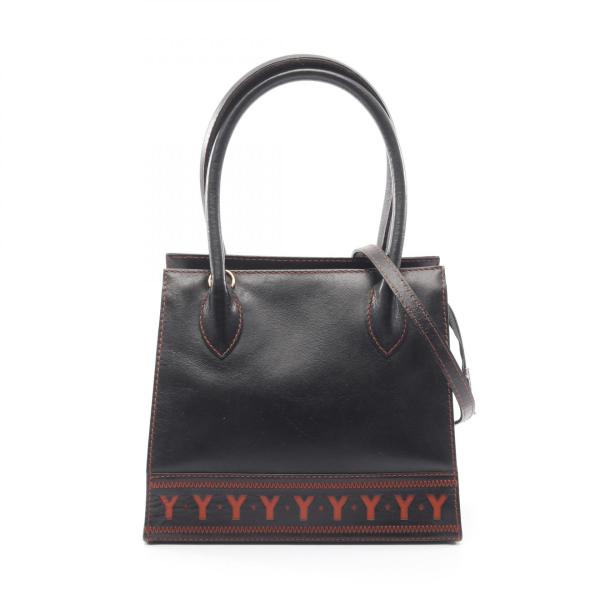 サンローラン　ブラックレザーハンドバッグ　ヴィンテージイヴサンローラン Yves Saint Laurent（イヴ・サンローラン） ヴィンテージ 2WAY