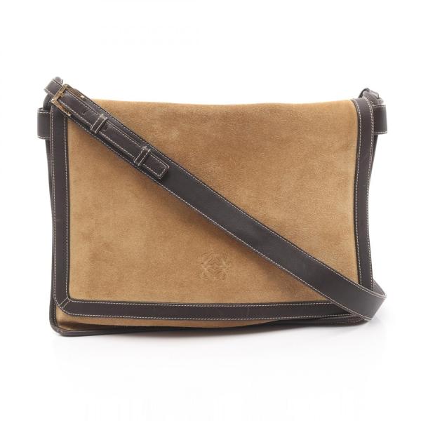 美品 LOEWE ロエベ アナグラム スエード ショルダーバッグ バッグ ロゴ LOEWE（ロエベ） 爆買 アナグラム ブランドオフ スウェード ショルダー