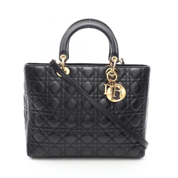 新品 DIOR トレイ カナージュ ブラック ラージサイズ ディオール レディディオール ラージ カナージュ 2WAY ブランドオフ