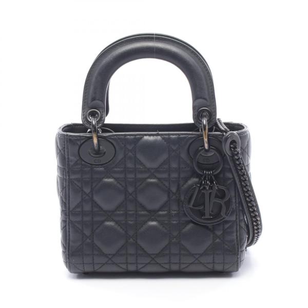 dio-r 黒のレディース ハンドバッグ トートバッグ 爆買 クリスチャンディオール LADY DIOR レディディオール ミニ 2WAY