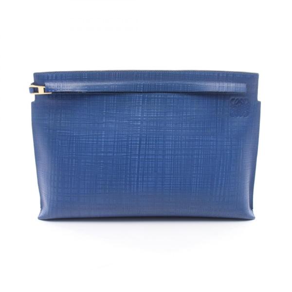 LOEWE（ロエベ） Tポーチ アナグラム リネン ブランドオフ レザー