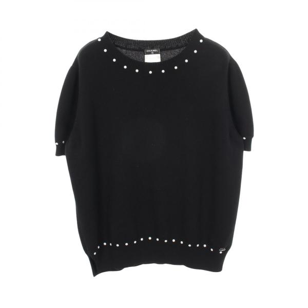 お値下げCHANEL シャネル ココマークボタン コットン ニット 半袖 38⁠ CHANEL（シャネル） ココマークボタン 半袖 ブランドオフ コットン
