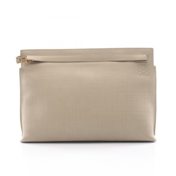 LOEWE（ロエベ） Tポーチ アナグラム ブランドオフ レザー セカンド 