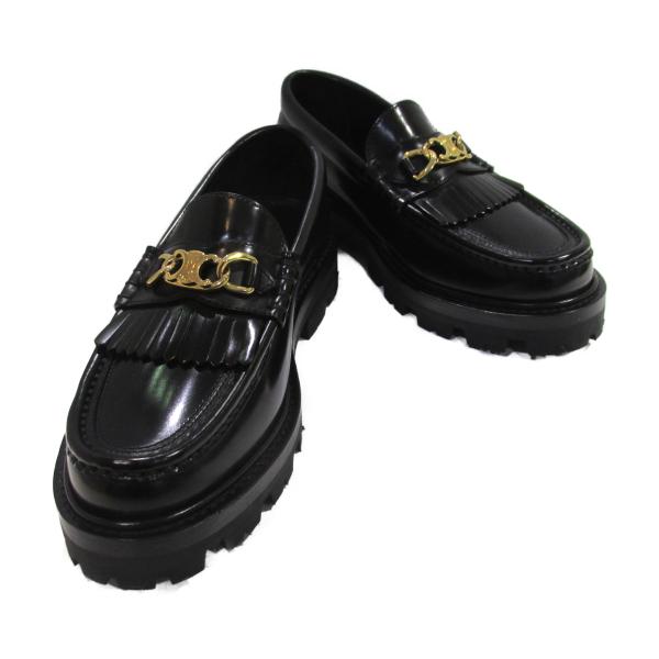 CELINE セリーヌ ローファー ローファー ブラック系 レザー 中古