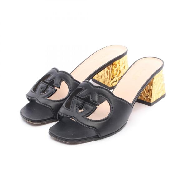 【美品】GUCCI インターロッキングG サンダル レディース GUCCI（グッチ） インターロッキングG ブランドオフ レザー サンダル