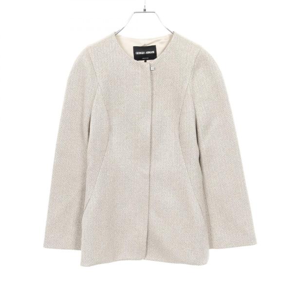未使用級⭐️GIORGIO ARMANI ノーカラー ウールジャケット ボタンレス ジョルジオアルマーニ ブランドオフ GIORGIO ARMANI その他 ノーカラー