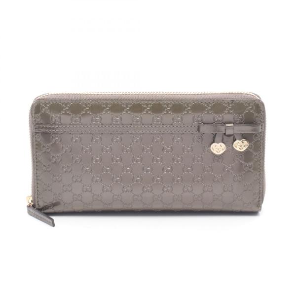 GUCCI マイクロシマ　エナメル　ニース　長財布　ベージュ　レディース GUCCI（グッチ） 爆買 マイクログッチシマ ブランドオフ パテント