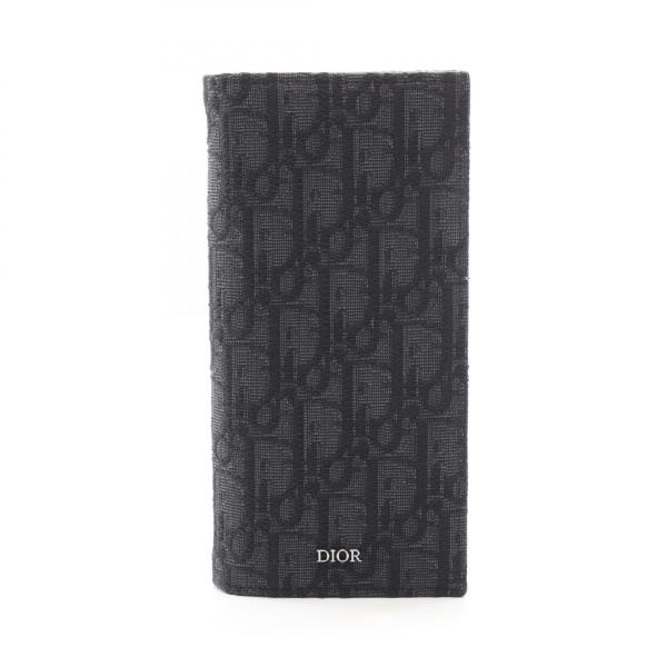 ディオール オブリークジャガード二つ折り長財布 メンズ ディオール オブリーク ジャカード ブランドオフ Dior キャンバス 二