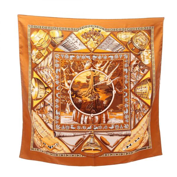 HERMES カレ スカーフ 90 AU SON DU TAM TAM HERMES（エルメス） 爆買 カレ90 Au son du Tam tam ブランドオフ