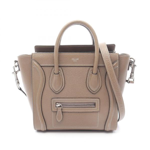 セリーヌ　ラゲージ　ナノ　デューン　レザー　2way　ハンドバッグ　美品☆ CELINE（セリーヌ） ラゲージ ナノショッパー 2WAY ブランドオフ