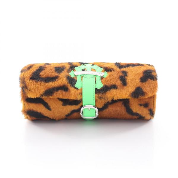 R*o様 CHROME HEARTS クロムハーツ #3コスメティックケース クロムハーツ JEWELRY ROLL 3セメタリークロスパッチ レオパード