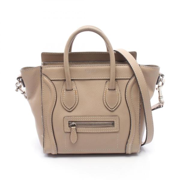 セリーヌ　ラゲージ　ナノ　デューン　レザー　2way　ハンドバッグ　美品☆ CELINE（セリーヌ） ラゲージ ナノショッパー 2WAY ブランドオフ
