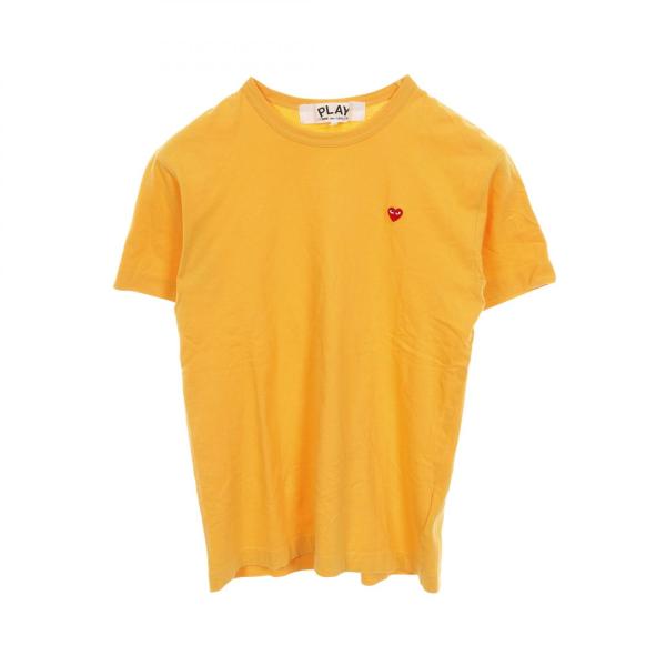 プレイコムデギャルソン PLAY COMME des GARCONS ハートロゴ ワッペン カットソー 衣料品 トップス コットン メンズ オレンジ系 【中古】 brandoff_2120900053789