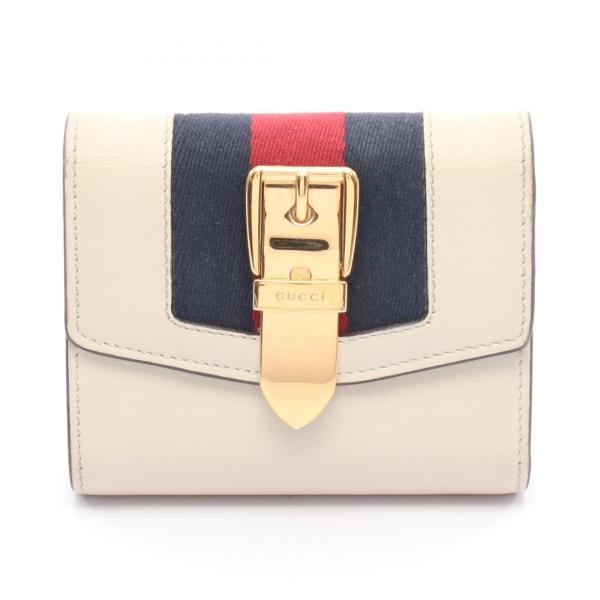 GUCCI グッチ 三つ折り財布 SYLVIE シルヴィ ウェブライン GUCCI（グッチ） SYLVIE シルヴィ ウェブライン ブランドオフ レザー