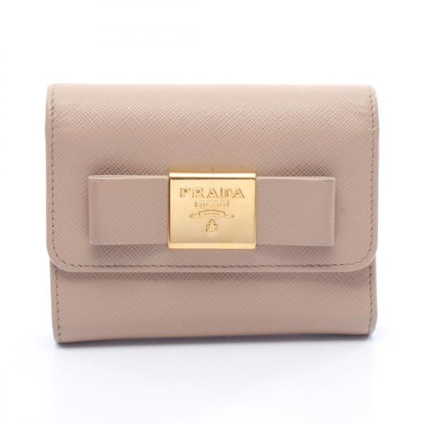 【お値下げ中】PRADA プラダ サフィアーノ 三つ折り財布 リボン PRADA（プラダ） リボン ブランドオフ サフィアーノレザー 三つ折り