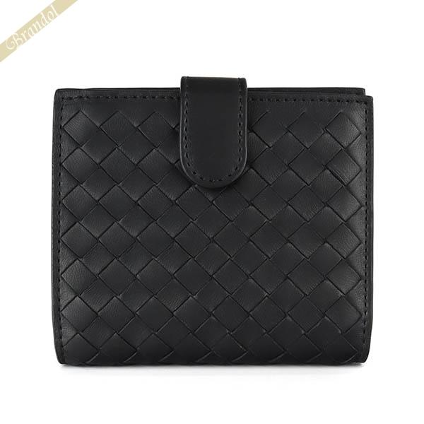 ボッテガヴェネタ 財布 Bottega Brandol Veneta メンズ レディース 二つ折り財布 イントレチャート レザー ブラック V001n 1000 Ba V001n 1000 Brandol Style