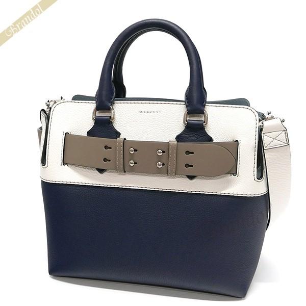 バーバリー　Burberry ネイビー レザートートバッグ バーバリーBurberry ネイビー レザートートバッグ