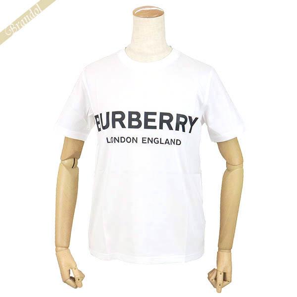 バーバリー BURBERRY Tシャツ レディース 半袖 ロゴ クルーネック XS/S ホワイト 8008894