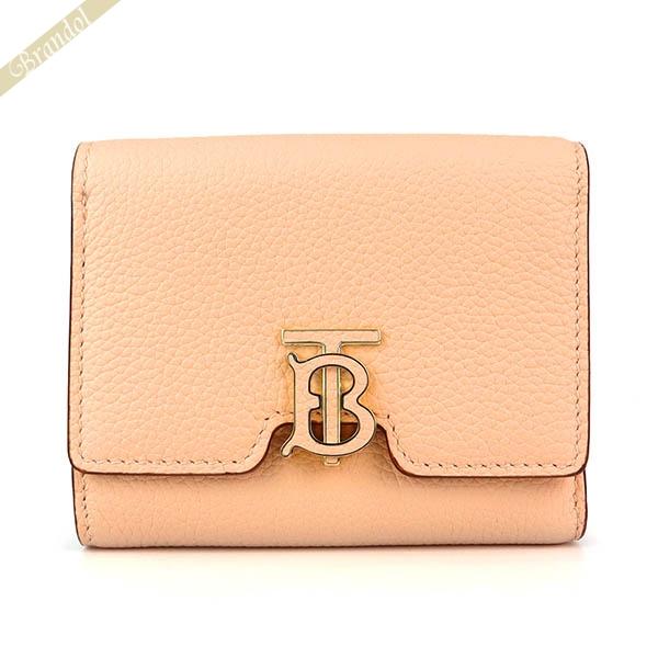 【未使用】バーバリー 三つ折り財布 TBロゴ 小銭入れあり ピンク レディース BURBERRY（バーバリー） 三つ折り財布 レディース TBクロージャー ロゴ
