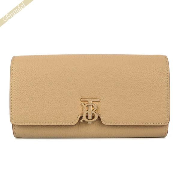 BURBERRY（バーバリー） 長財布 レディース ロゴ レザー ベージュ 