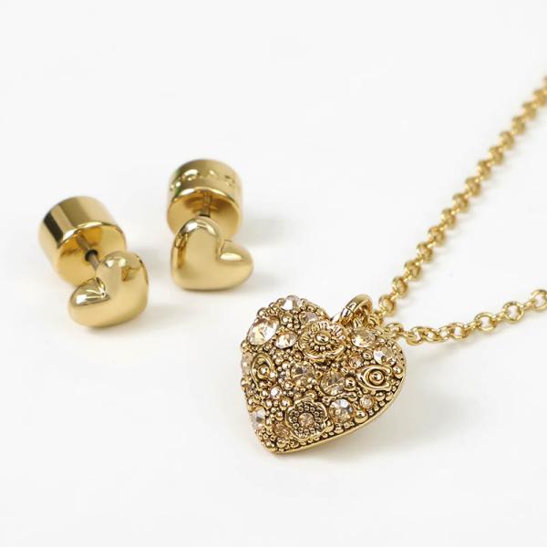 COACH（コーチ） ネックレス ピアス セット レディース パヴェ ハート