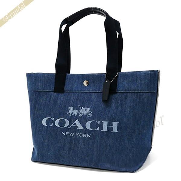 コーチ COACH レディース トートバッグ ロゴ キャンバス デニムトート ブルー系 F67415...