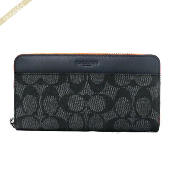 COACH コーチ メンズ ラウンドファスナー長財布 シグネチャー COACH コーチ メンズ ラウンドファスナー長財布 シグネチャー
