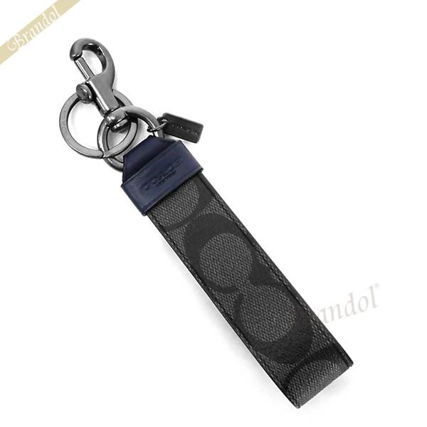 最大10円クーポン コーチ Coach メンズ レディース キーリング シグネチャー キーホルダー ストラップ ブラック系 ネイビー F798 Chr Co F798 Chr Brandol Style 通販 Yahoo ショッピング