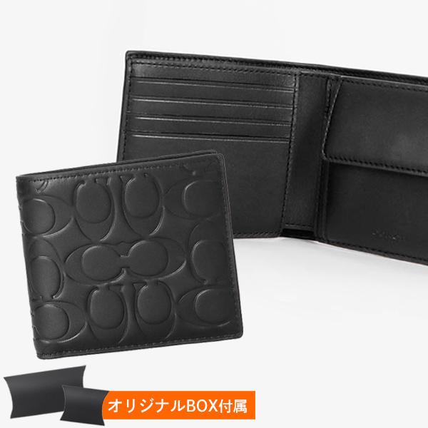COACH コーチ 二つ折り財布 メンズ シグネチャー レザー コイン COACH コーチ 二つ折り財布 メンズ シグネチャー レザー コイン