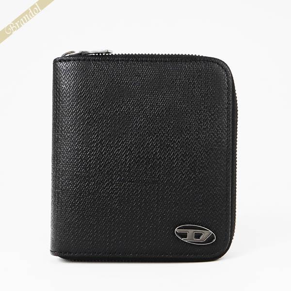 DIESEL ディーゼル 二つ折り財布 メンズ ラウンドファスナー Dロゴ 