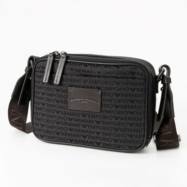 EMPORIO ARMANI ボディバッグ モノグラム ブラック 美品 EMPORIO ARMANI エンポリオアルマーニ ショルダーバッグ モノグラム