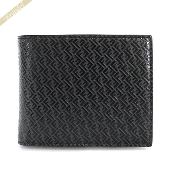 全品P6倍》フェンディ FENDI 二つ折り財布 メンズ FFモノグラム レザー 
