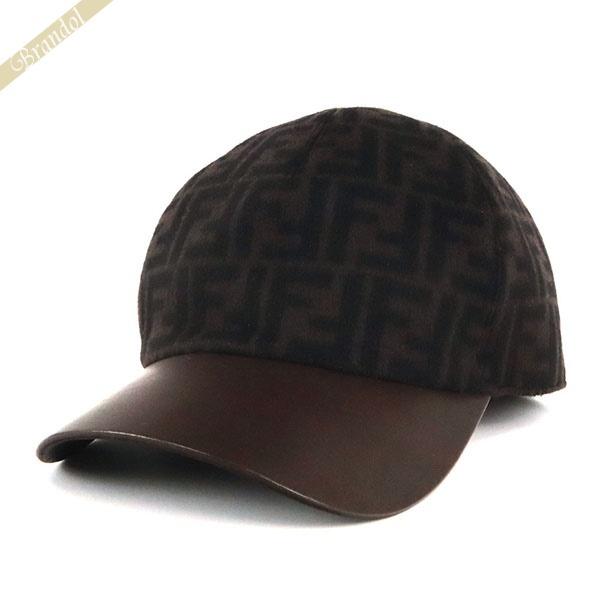 フェンディ FXQ768 コットン ズッカ キャップ ブラウン フェンディ FENDI 帽子 キャップ ブラウン メンズ FENDI FXQ768
