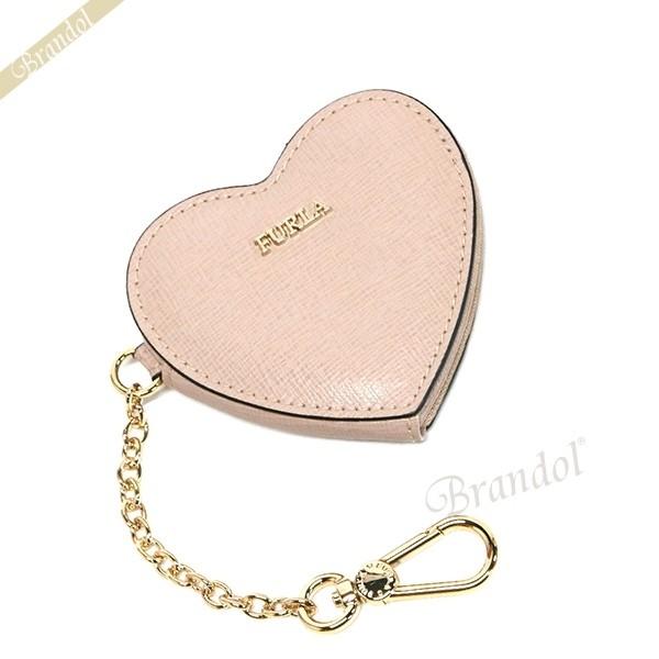 フルラ FURLA レディース バッグチャーム ハート ミラー付 レザー キーホルダー ベージュ RS20 B30 TUK / 1000169