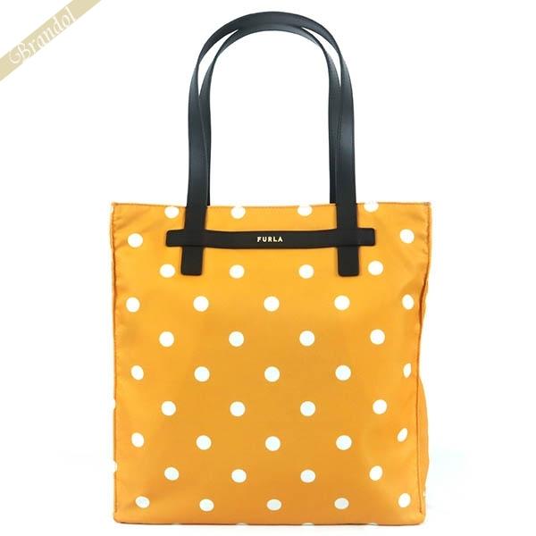 FURLA フルラ トートバッグ レディース ドット柄 水玉 スクエアトート  