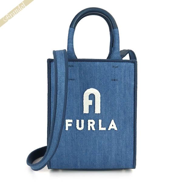 FURLA フルラ ショルダーバッグ レディース デニム 縦型 2way FURLA フルラ ショルダーバッグ レディース デニム 縦型 2way