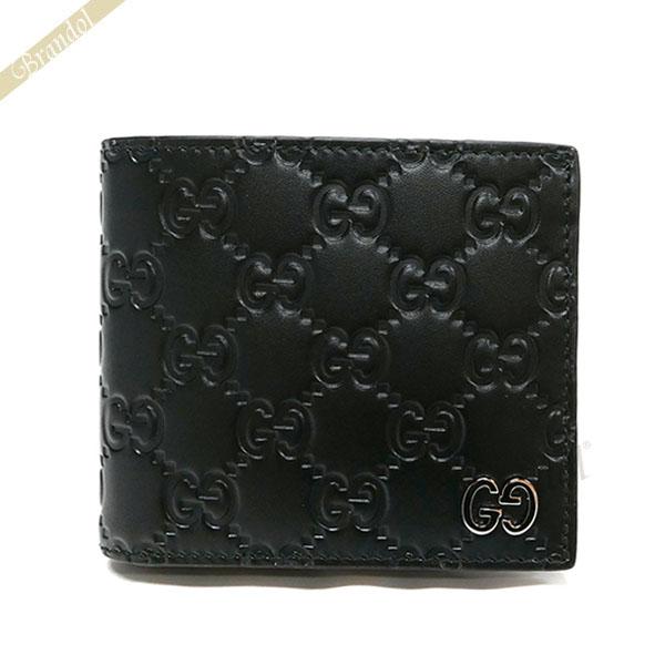 GUCCI グッチ 財布 メンズ 二つ折り財布 シグネチャー レザー