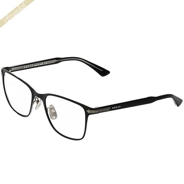 GUCCI（グッチ） メンズ メガネフレーム スクエア型 ブラック GG0070O