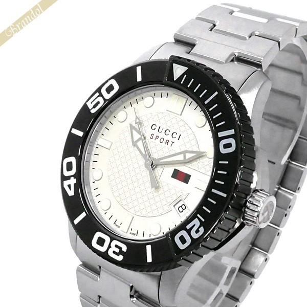 グッチ GUCCI 腕時計 メンズ DIVER ダイバー 45mm ホワイト ブラック 