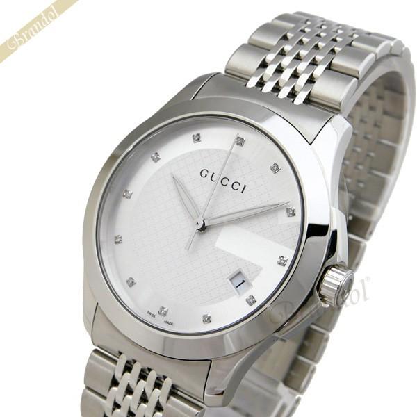 グッチ 春夏新作 Gucci メンズ腕時計 Gタイムレス 38mm シルバー ダイヤインデックス Ya