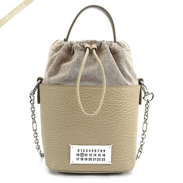 店内全品_P6倍 メゾンマルジェラ Maison Margiela ショルダーバッグ レディース 2way 巾着バッグ ベージュ系 S61WG0035 P4348 T7002 店内全品_P6倍 メゾンマルジェラ Maison Margiela ショルダーバッグ レディース 2way 巾着バッグ ベージュ系 S61WG0035 P4348 T7002