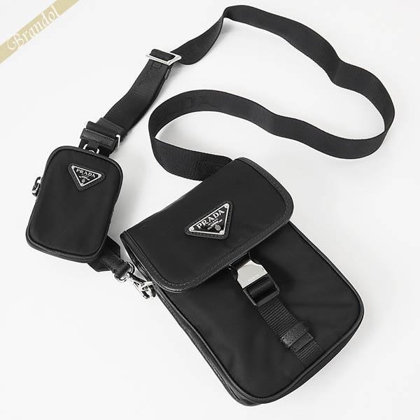 PRADA プラダ ショルダーバッグ メンズ 縦型 ミニポーチ付 PRADA プラダ ショルダーバッグ メンズ 縦型 ミニポーチ付