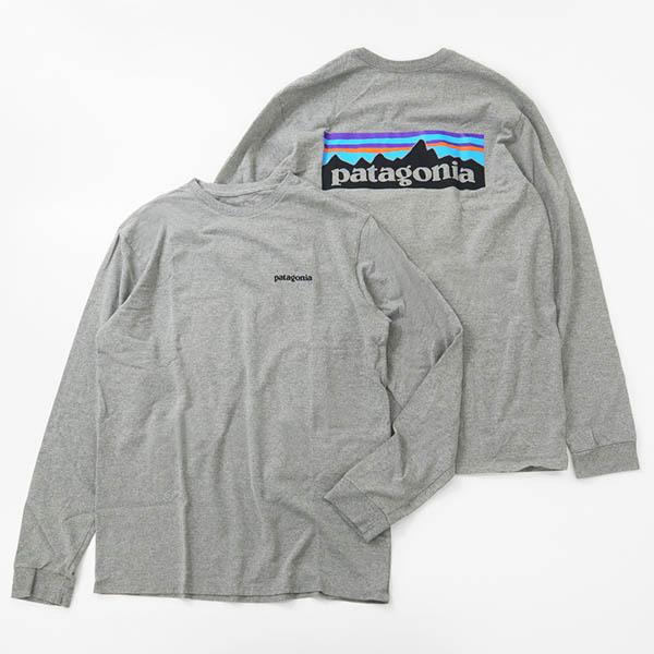 patagonia メンズ グレー 長袖シャツ M patagonia（パタゴニア） 長袖 Tシャツ P-6ロゴ レスポンシビリティー