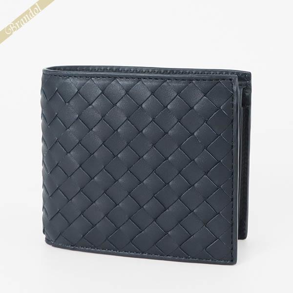 BOTTEGA VENETA 二つ折り財布 ネイビー Bottega Veneta ネイビー 二