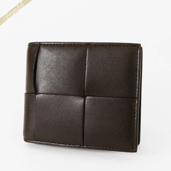 BOTTEGAVENETA ボッテガヴェネタ二つ折り財布 ダークブラウン レザー BOTTEGA VENETA ボッテガヴェネタ 2つ折財布 ブラウン イントレ