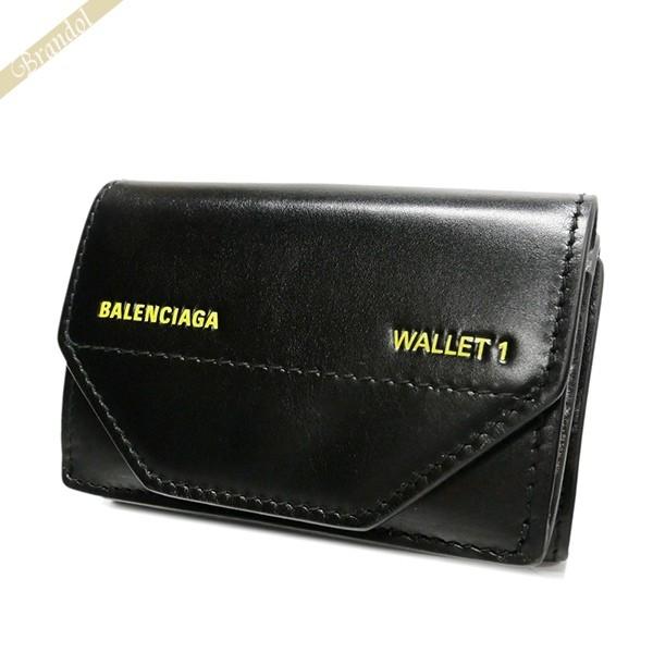 バレンシアガ 三つ折り財布 BALENCIAGA レディース ロゴ レザー ミニ