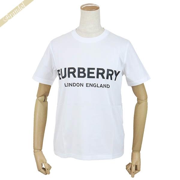 BURBERRY ホワイト 半袖Tシャツ xs レディース　8008894 BURBERRY バーバリー レディース Tシャツ ロゴ クルーネック XS
